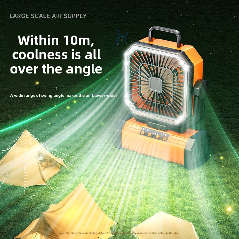 PortaBreeze Heavy-Duty Camping Fan with LED Lights, Remote & USB Output - Rechargeable Outdoor Tent Fan