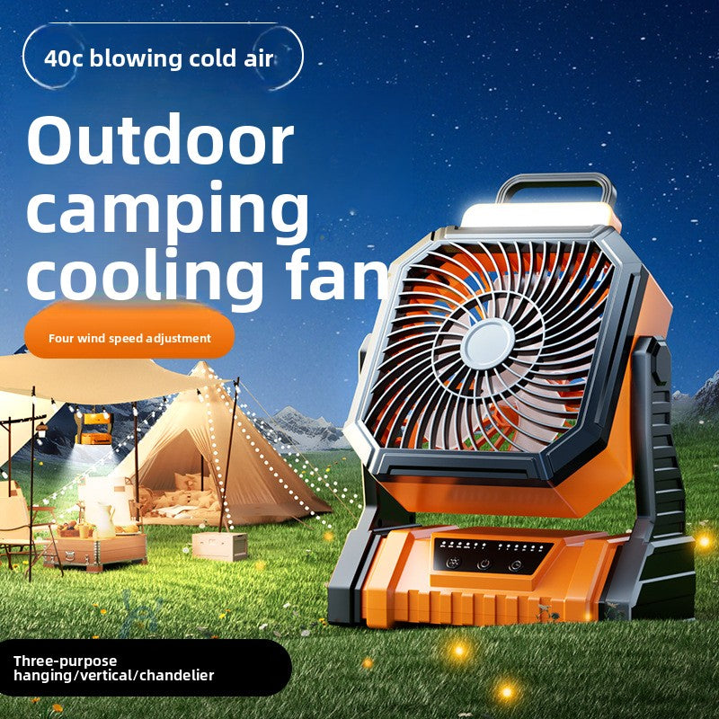 PortaBreeze Heavy-Duty Camping Fan with LED Lights, Remote & USB Output - Rechargeable Outdoor Tent Fan